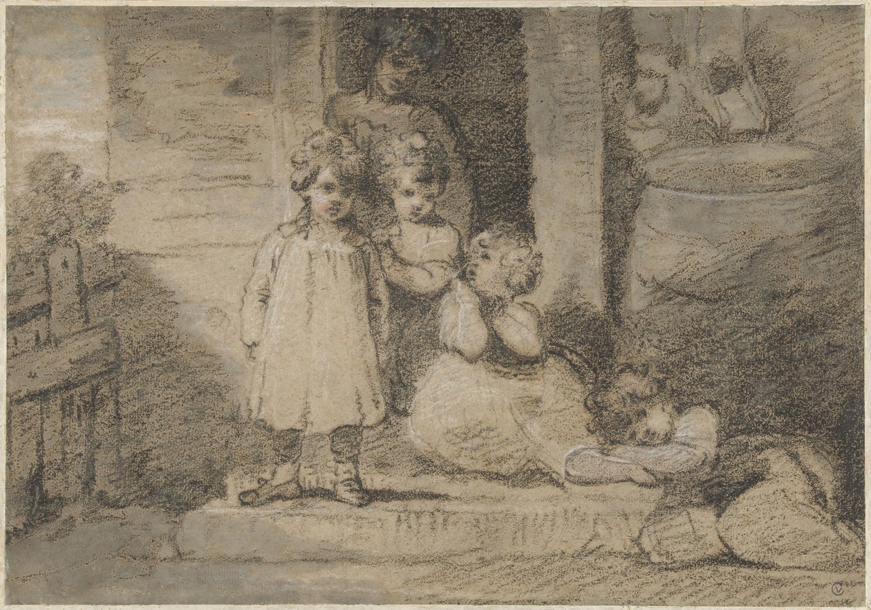 Négy gyerek és egy idősebb lány alkotó: John Hoppner