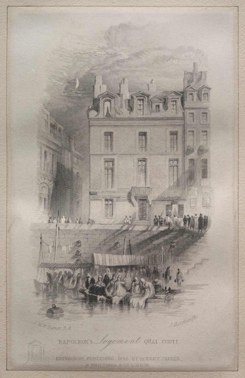 Napoleons szállás, Quai Conti, 1835. alkotó: John Horsburgh