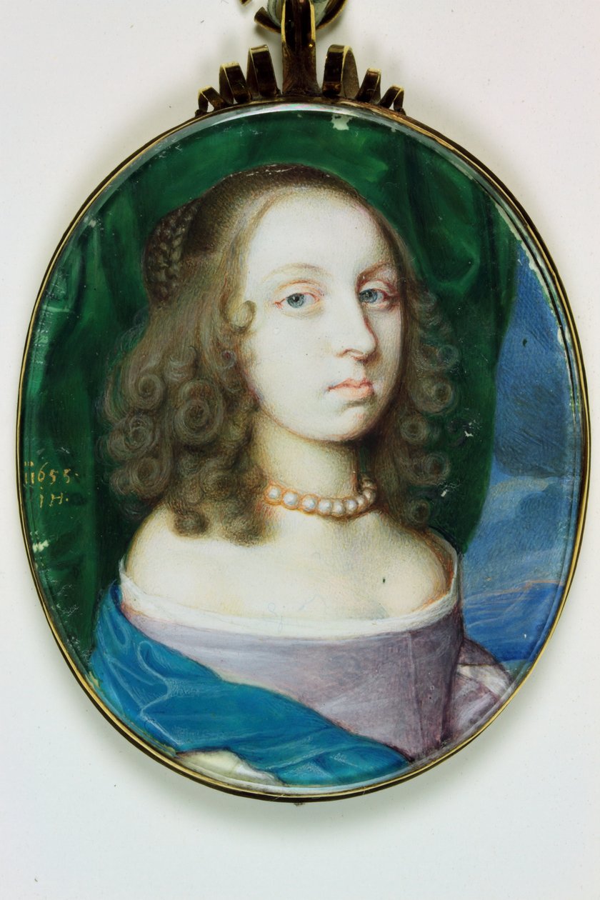 Elizabeth Rogers, Mansfield vikomtné, majd Richmond hercegné (akvarell elefántcsonton) alkotó: John Hoskins
