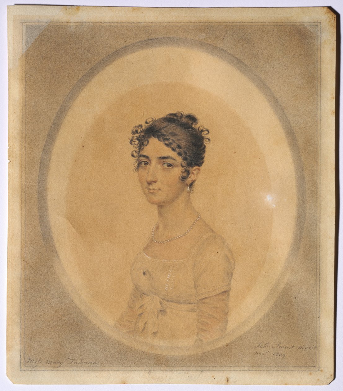 Mary Tadman kisasszony portréja, 1809. alkotó: John I. smart