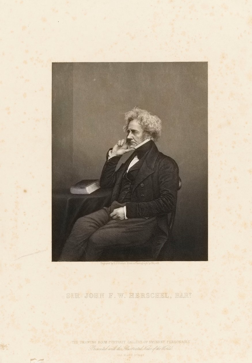 Sir John Frederick William Herschel (1792-1871), 1860 körül (stiffle-metszet) alkotó: John Jabez Edwin Paisley (after) Mayall