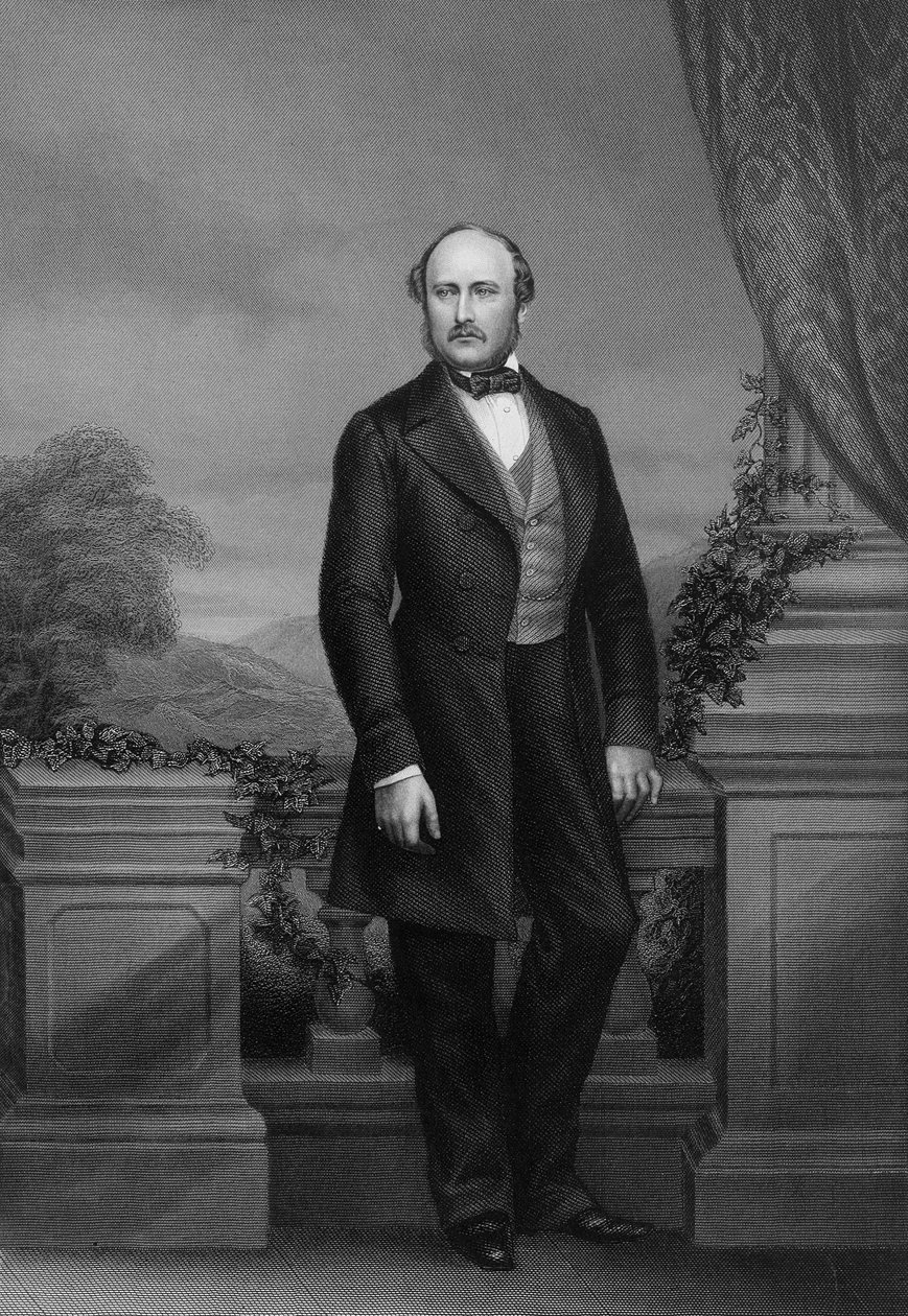 Néhai Királyi Fensége, The Prince Consort, a „The Drawing-Room Portré Gallery of Eminent Personages”-ből, 1861 (acélmetszet) alkotó: John Jabez Edwin Paisley Mayall