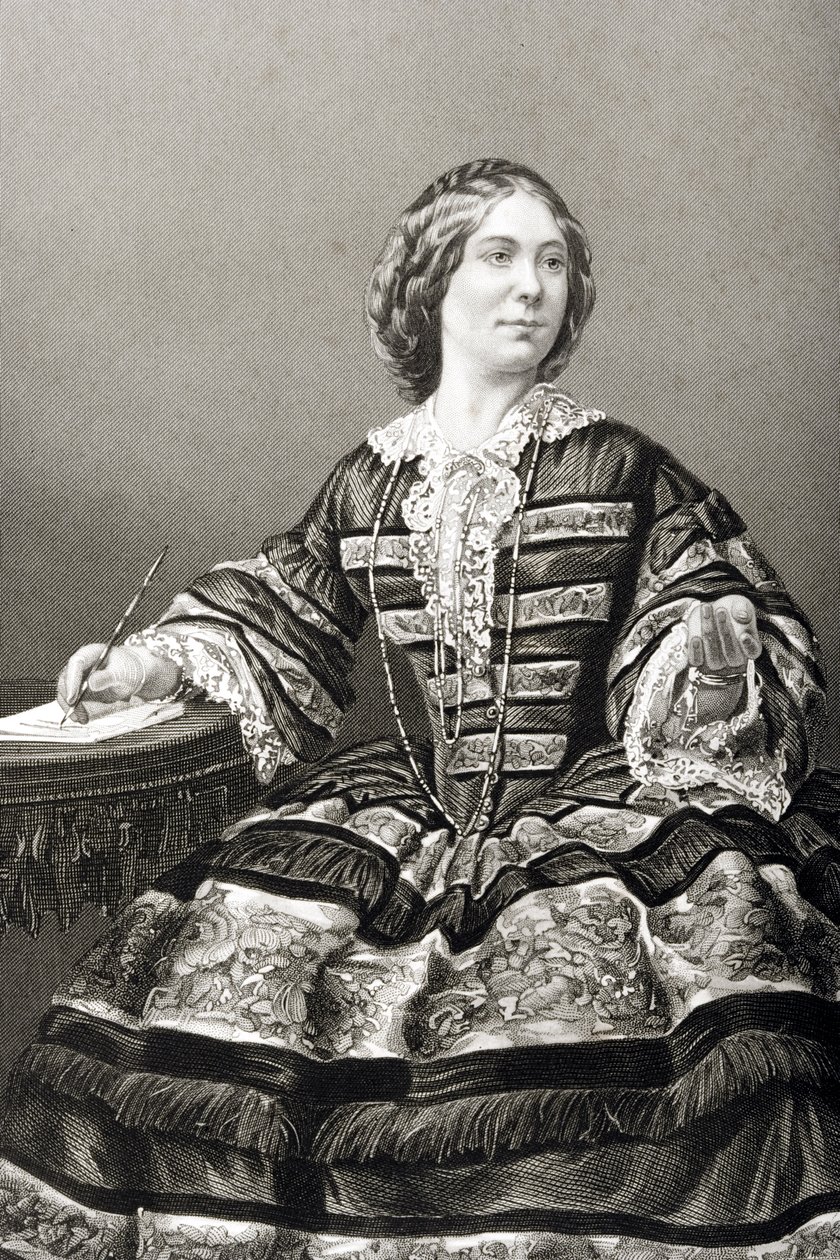 Miss Amy Sedgwick (1830-97) metszett D.J. Pound egy fényképről, a „The Drawing-Room of Eminent Personages, Volume 2”, Londonban, 1860. alkotó: John Jabez Edwin Paisley Mayall