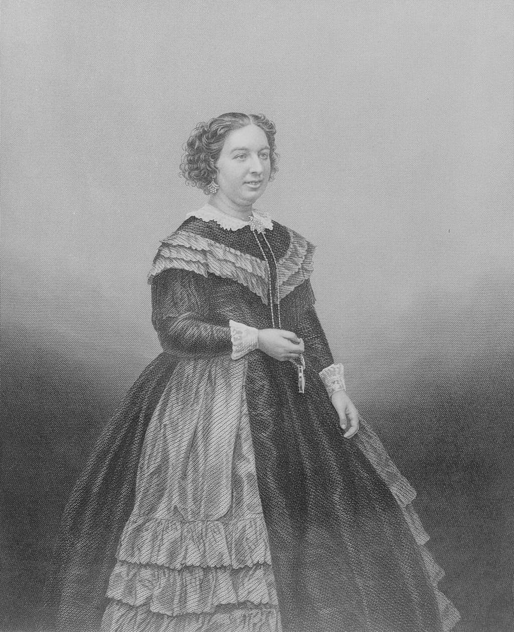 Miss Louisa Pyne, a "The Drawing-Room Portrait Gallery of Emminent Personages" című műből, 1861 (acélmetszet). alkotó: John Jabez Edwin Paisley Mayall