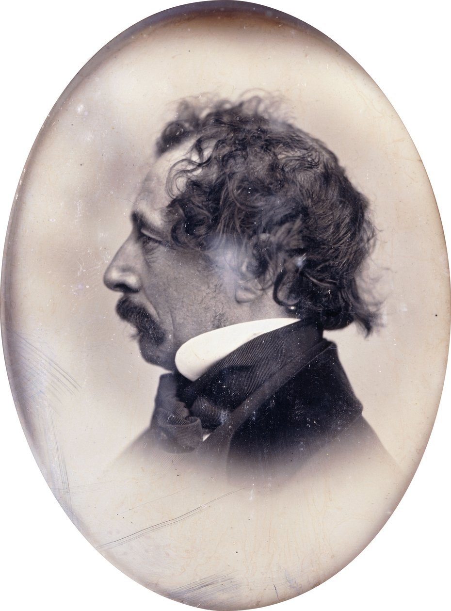 Charles Dickensként azonosított úriember profilportréja, 1853-1855 alkotó: John Jabez Edwin Paisley Mayall