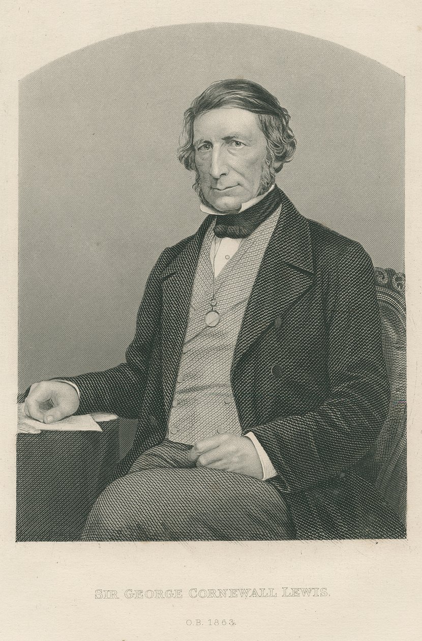 Sir George Cornewall Lewis, metszett D.J. Pound egy fényképről, a „The Drawing-Room of Eminent Personages, Volume 2”, Londonban, 1860. alkotó: John Jabez Edwin Paisley Mayall