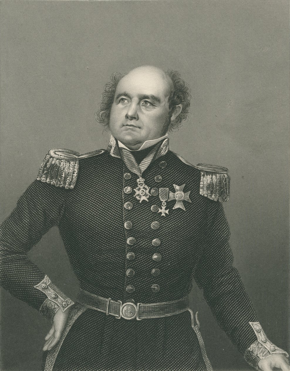 Sir John Franklin metszett: D.J. Pound egy fényképről, a „The Drawing-Room of Eminent Personages, Volume 2”, Londonban, 1860. alkotó: John Jabez Edwin Paisley Mayall