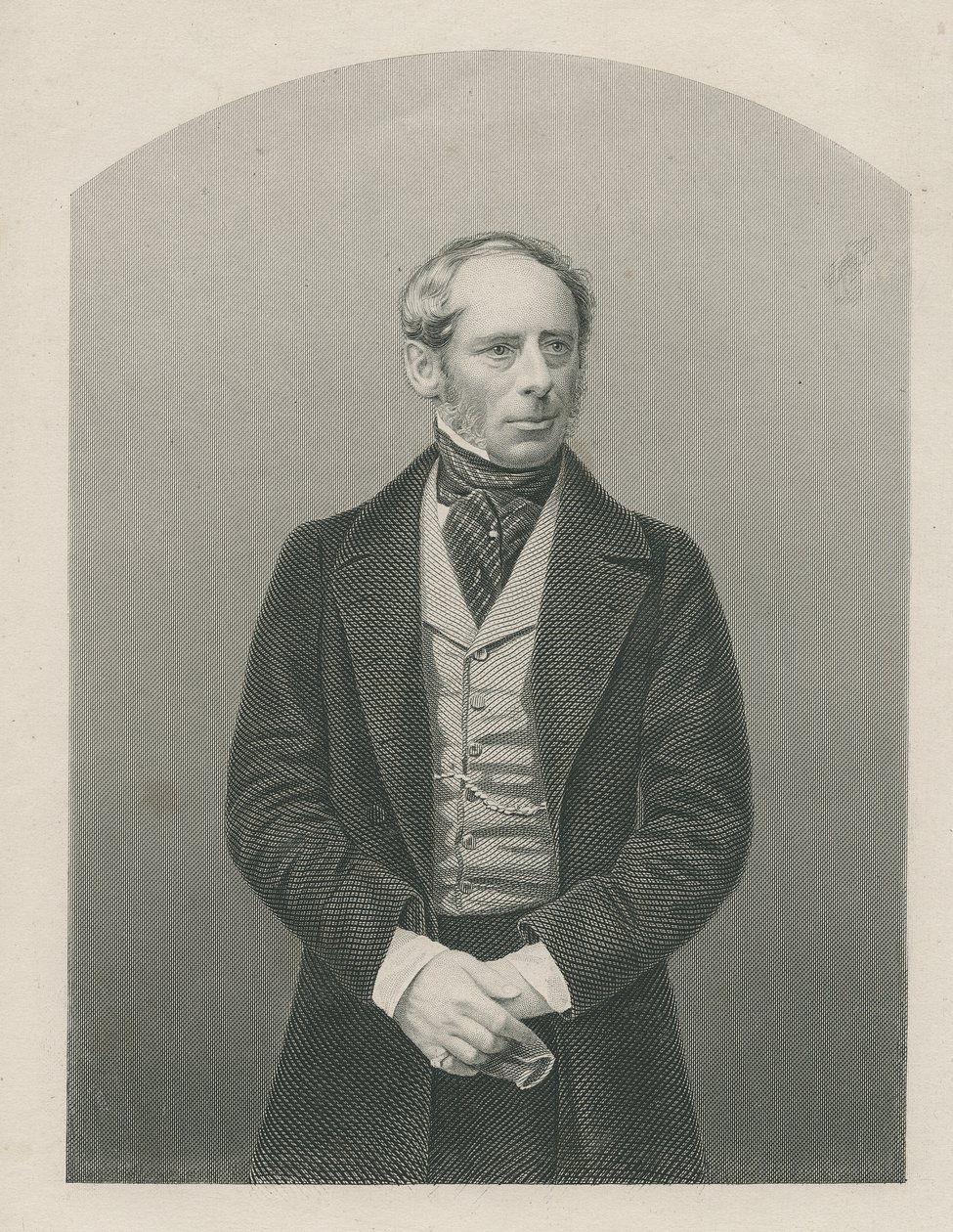 Sir John Somerset Pakington metszetét D.J. Pound egy fényképről, a "The Drawing-Room of Eminent Personages, Volume 2", 1860 alkotó: John Jabez Edwin Paisley Mayall