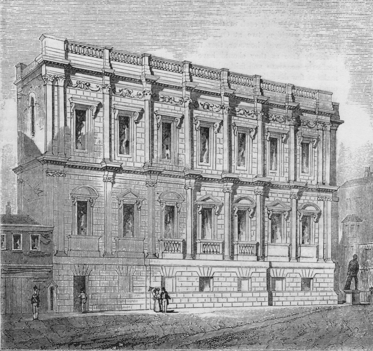 A bankettterem keleti frontja, Whitehall, 1835, 1845 alkotó: John Jackson