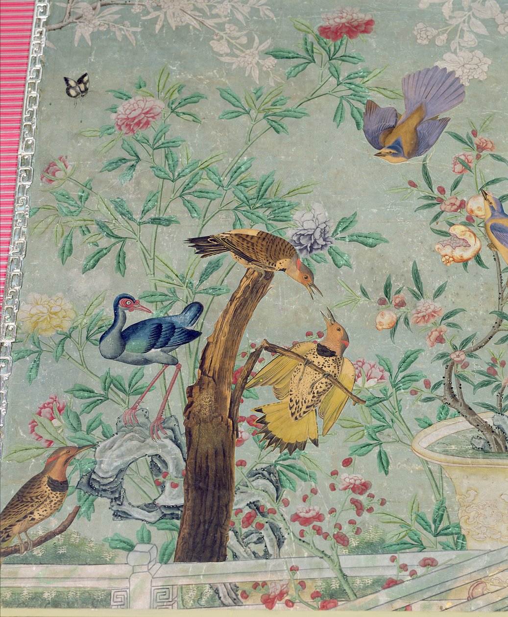 Északi villódzás, a "The Birds of America"-ból kivágva, és kézzel festett kínai tapétára ragasztva alkotó: John James Audubon