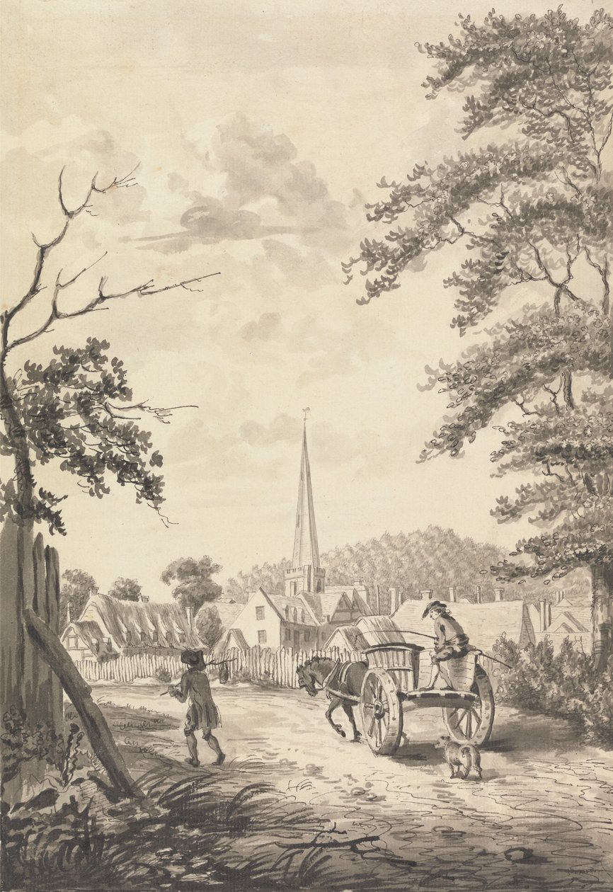 Ledbury templom és falu, Herefordshire alkotó: John James Barralet