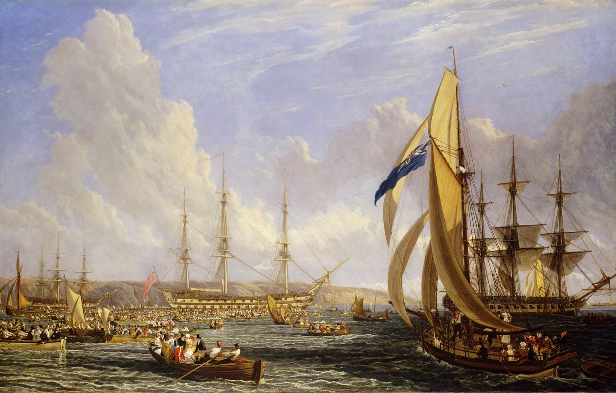Tengeri jelenet Plymouth (Anglia) előtt, 1815 augusztusában. Olaj, vászon alkotó: John James Chalon