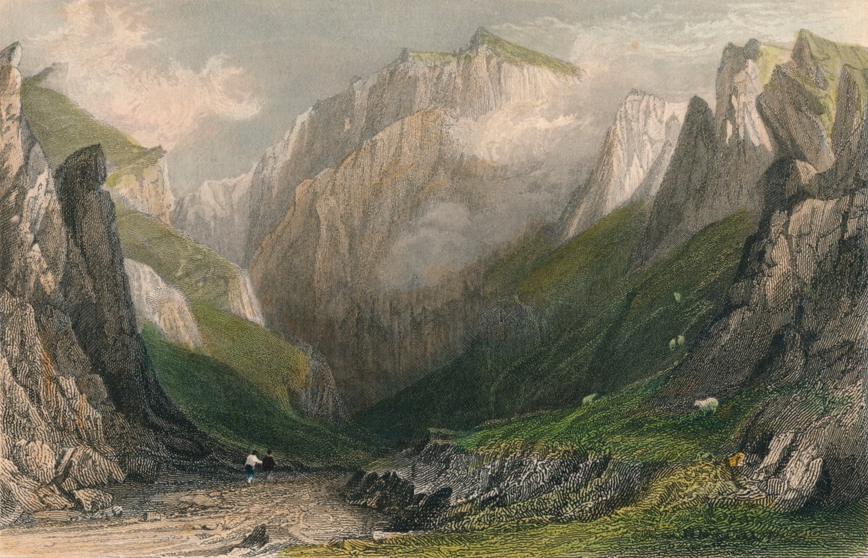"Winnet-völgy, Derbyshire", 1837 alkotó: John James Hinchliff