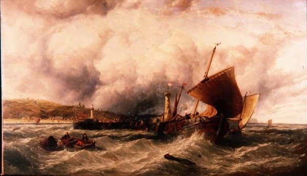 Luggers horgászat Boulogne kikötőjénél alkotó: John James Wilson