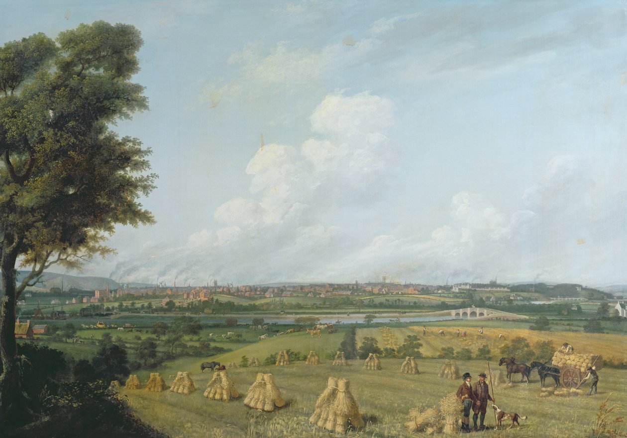 Preston kilátása a Penwortham Hillről, 1821 körül alkotó: John Jenkinson
