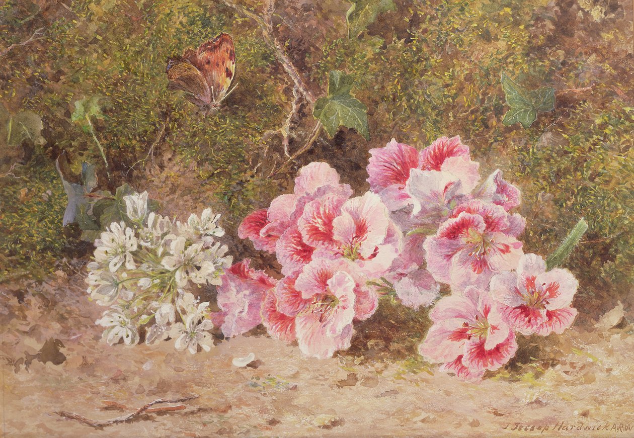 Pillangó és virágok alkotó: John Jessop Hardwick