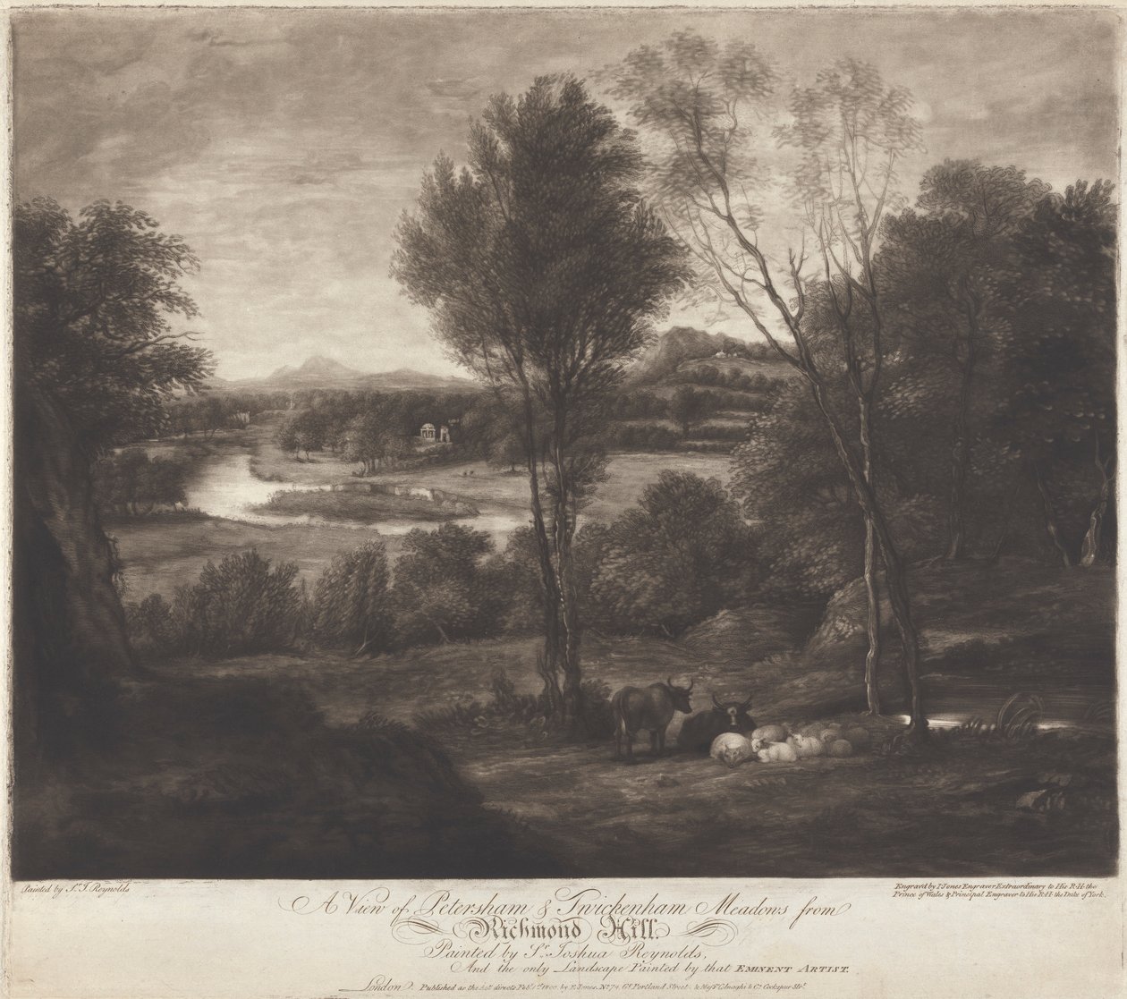 Petersham és Twickenham Meadows kilátása a Richmond Hillről alkotó: John Jones