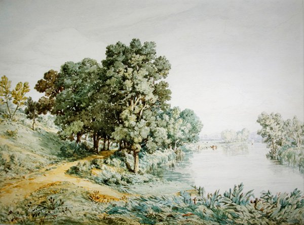 Postwick Grove a Yare folyón (akvarell papíron) alkotó: John Joseph Cotman