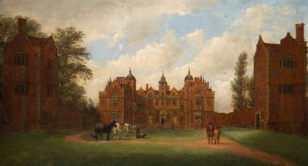 Aston Hall The East Front, 1854. alkotó: John Joseph Hughes
