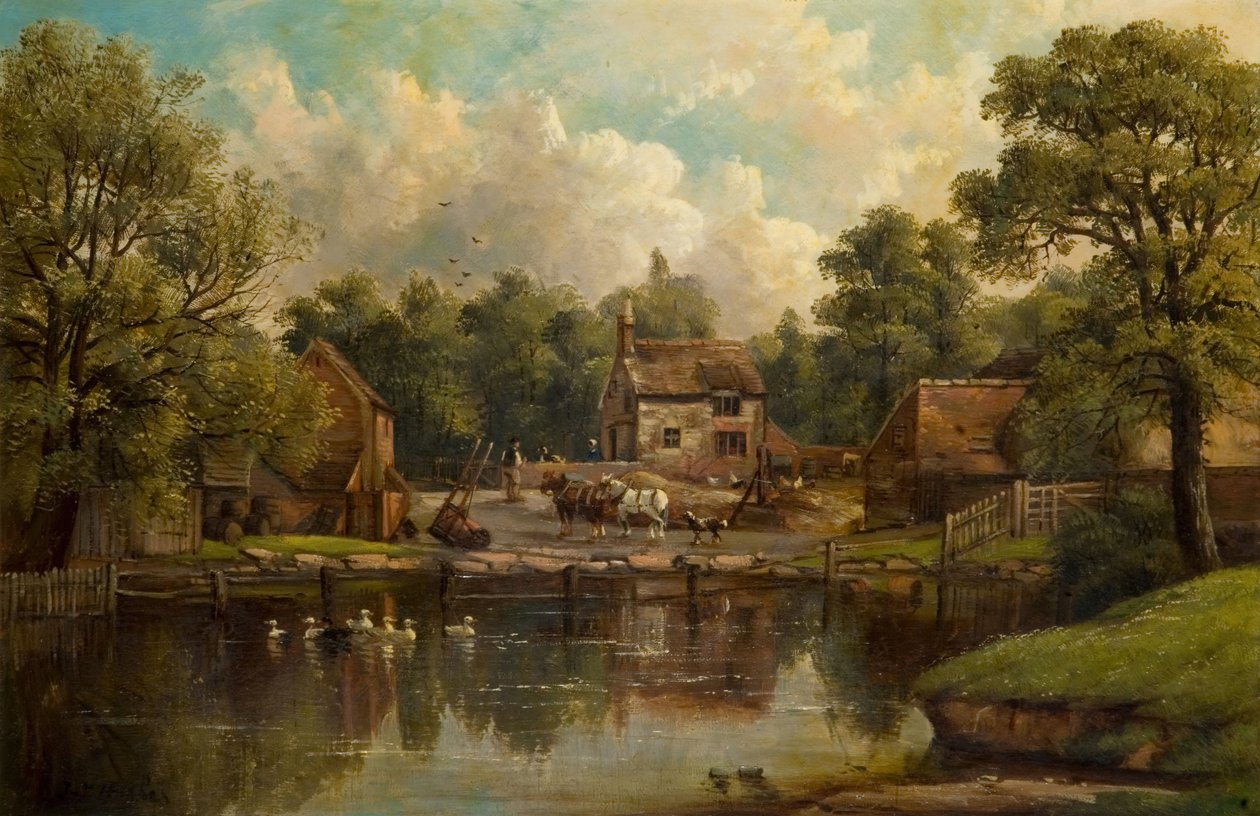 Farm in Wood Lane, Handsworth, 1850-1908. alkotó: John Joseph Hughes