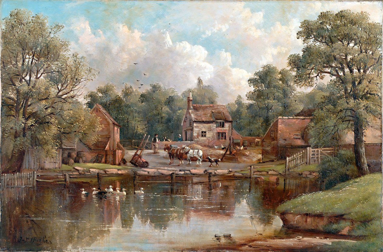 Farm in Wood Lane, Handsworth, 1850-1908. alkotó: John Joseph Hughes