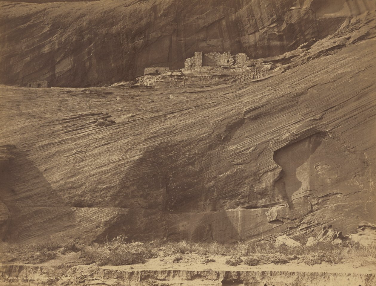 A sziklaépületek romjai, Canyon de Chelly,1889 (fénykép) alkotó: John K. Hillers