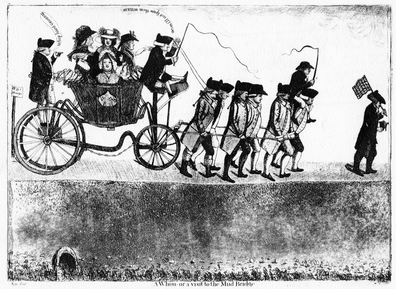 Egy szeszély vagy látogatás a Sárhídon, 1786 alkotó: John Kay
