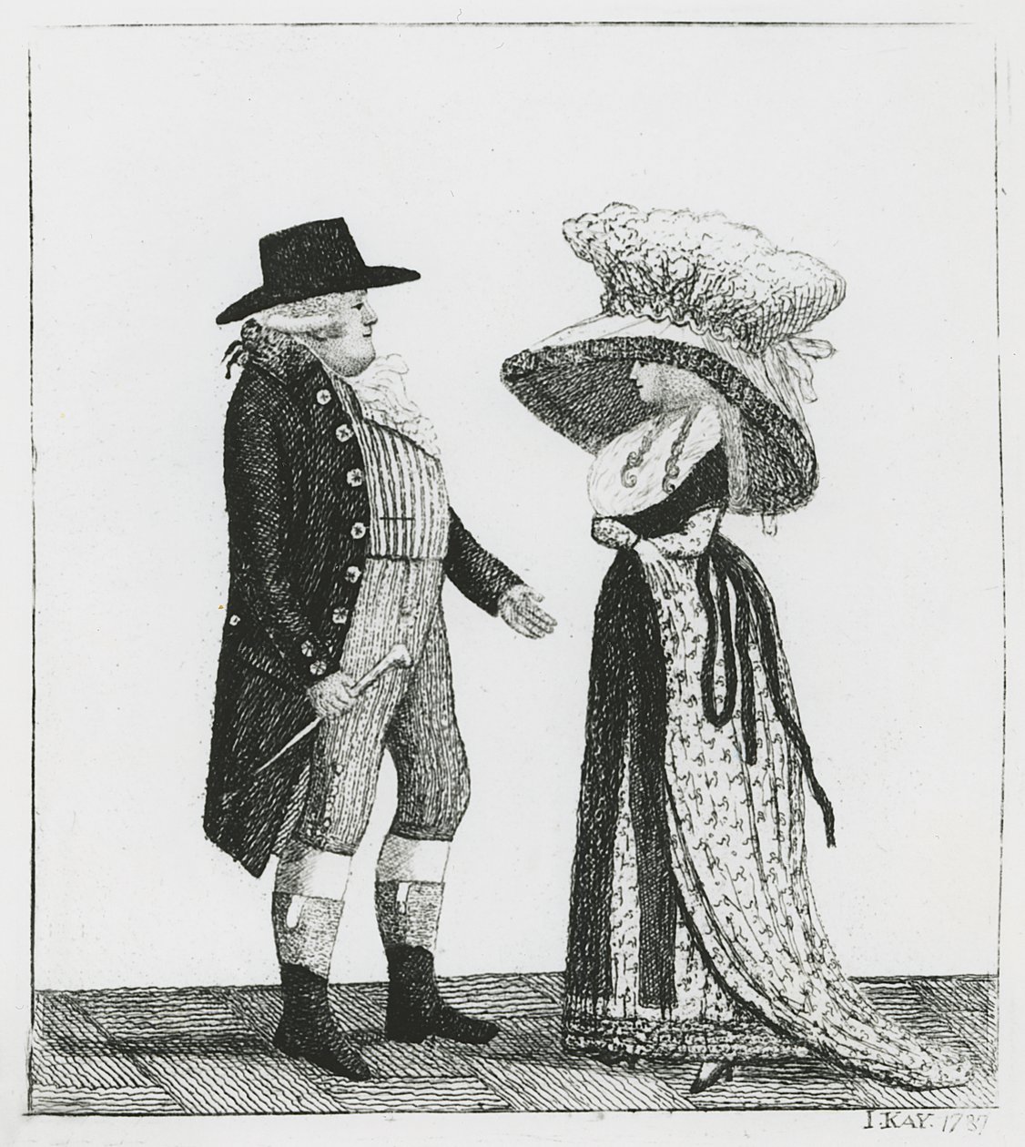 Dalrymple kapitány és Penelope Macdonald, 1787 alkotó: John Kay