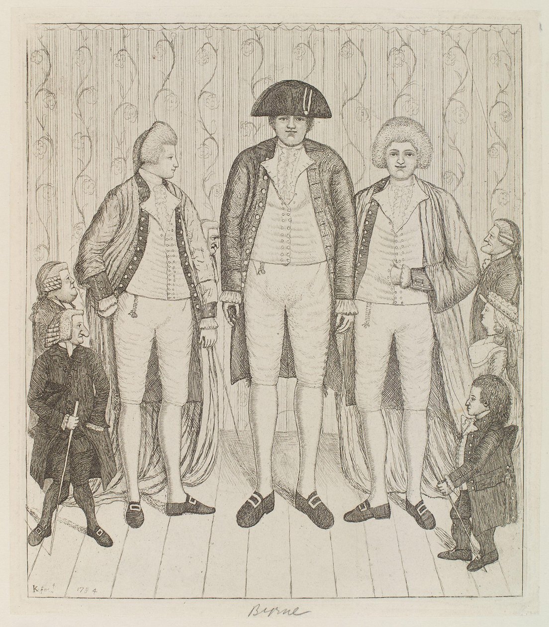 Charles Byrne; James Burnett, Lord Monboddo; William Richardson; John Bell; Baillie Kyd by John Kay alkotó: John Kay