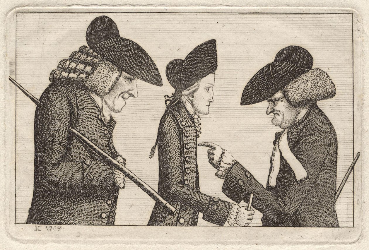 Henry Home, Lord Kames; Hugo Arnot; James Burnett, Lord Monboddo által John Kay alkotó: John Kay