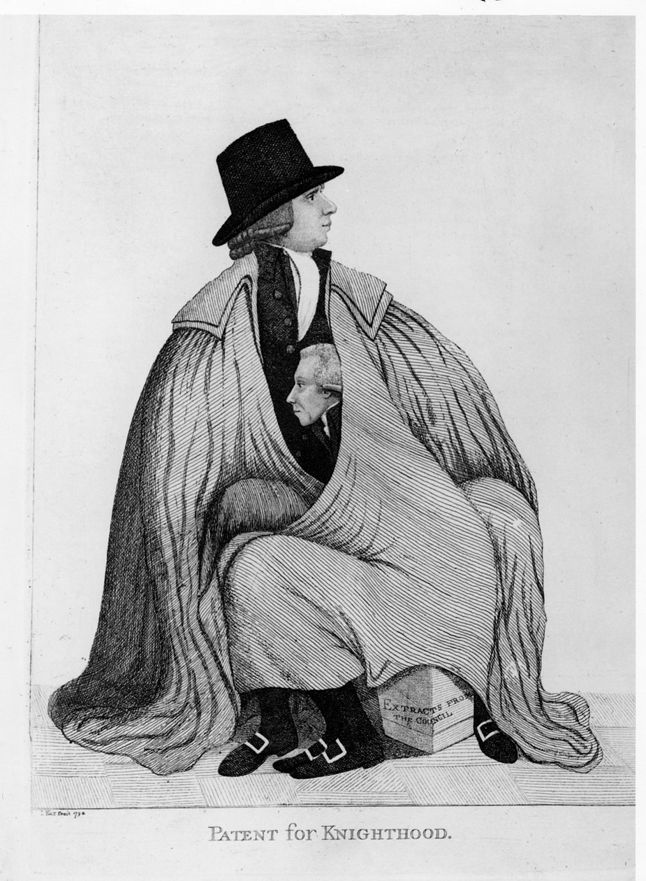 Szabadalom a lovagságért: Henry Dundas és Sir James Stirling, 1792 alkotó: John Kay