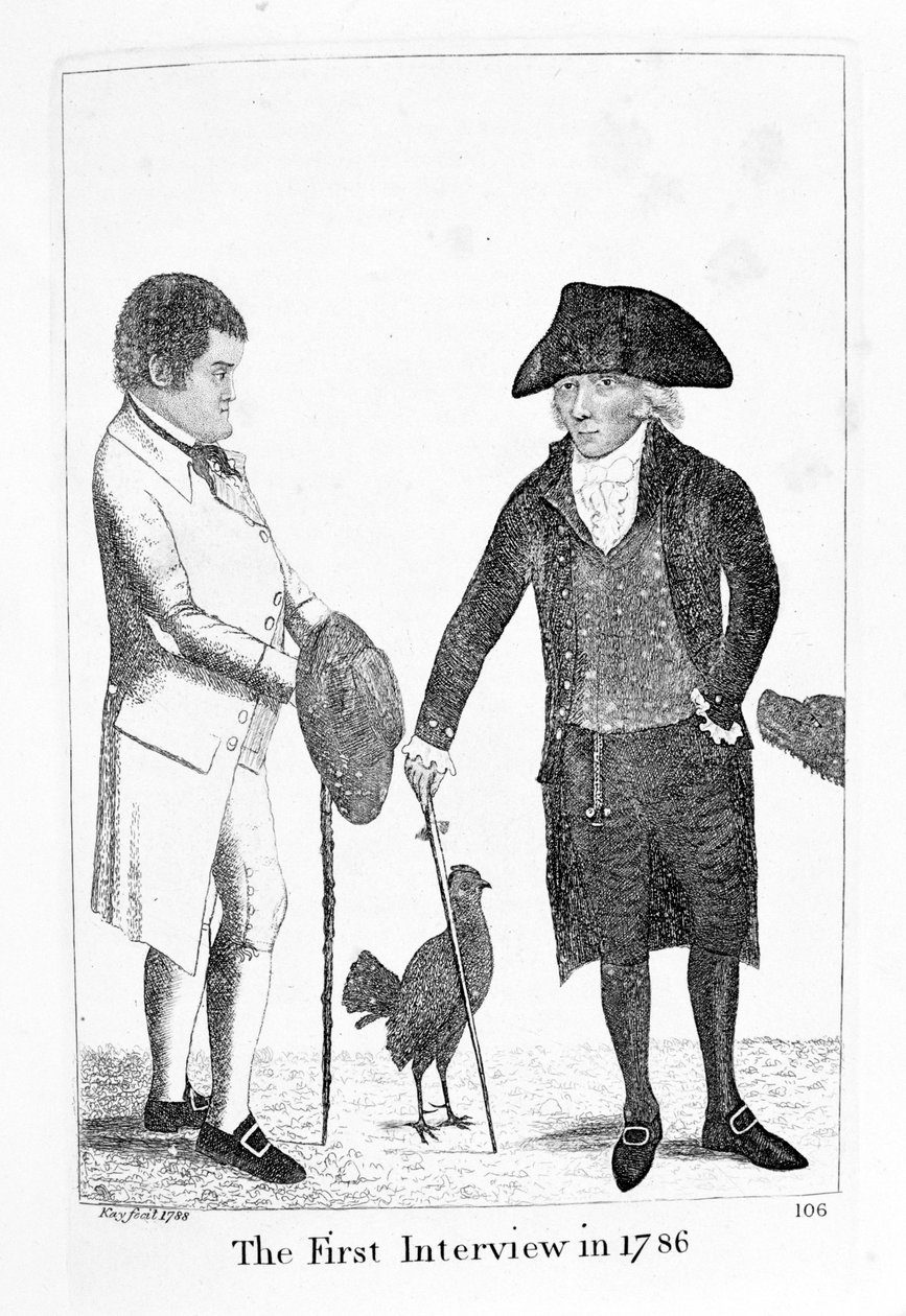 Az első interjú 1786-ban Brodie deák és George Smith között, 1788 alkotó: John Kay