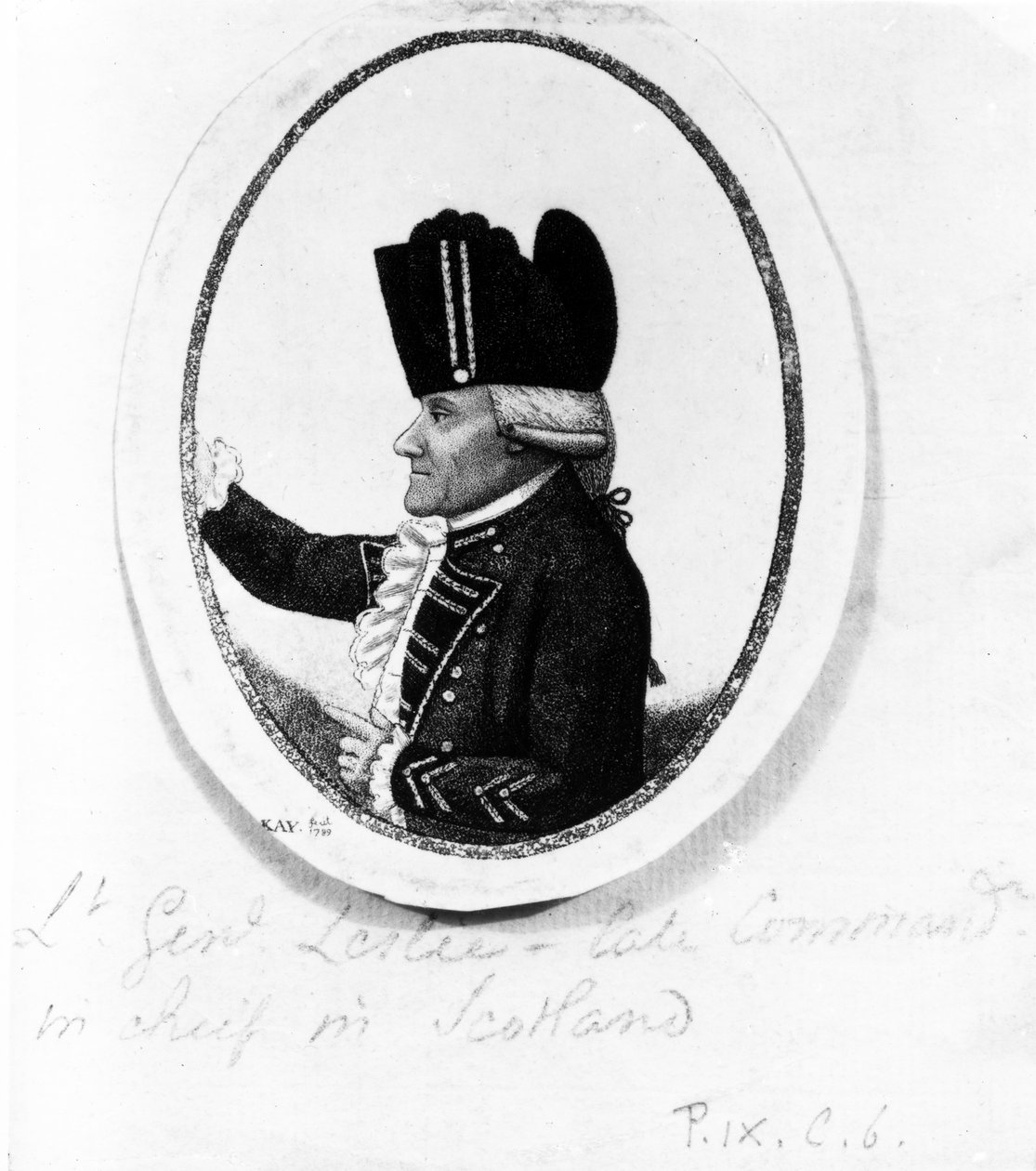 A Hon. Alexander Leslie (Ninth Regiment of Foot), illusztráció a „Kays Portraits”-ből, 1789 alkotó: John Kay