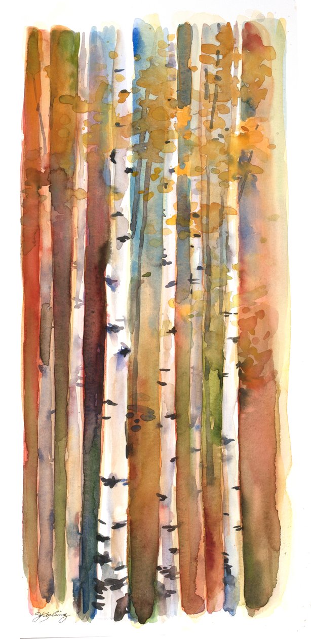 Nyírek ősszel, 2013 (akvarell) alkotó: John Keeling