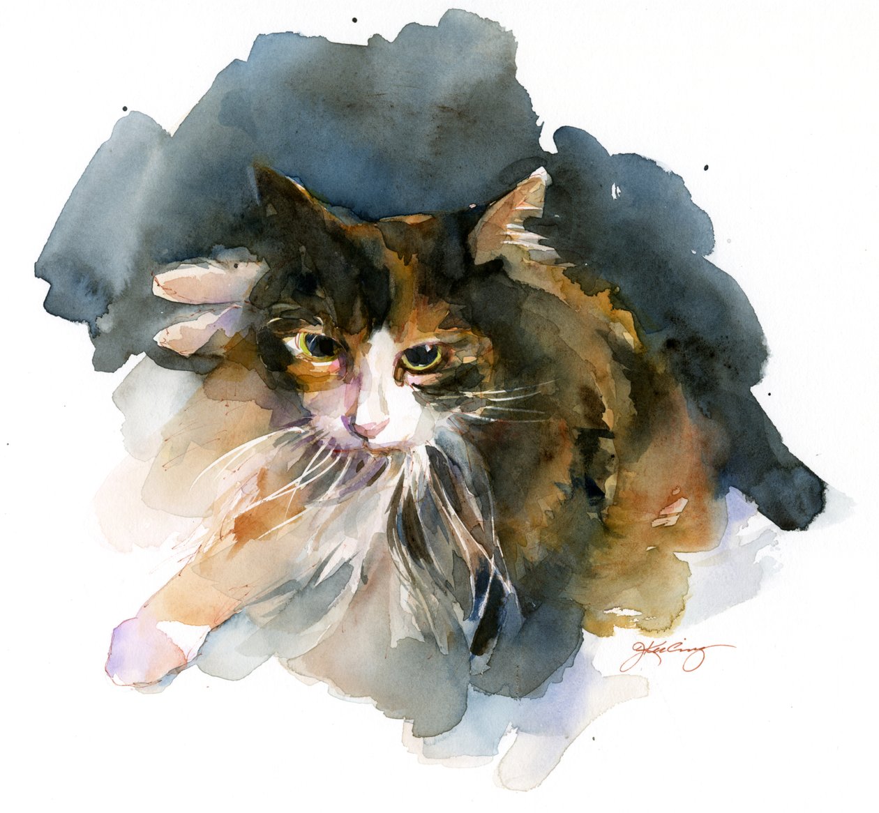 Calico Cat, 2015, (akvarell) alkotó: John Keeling