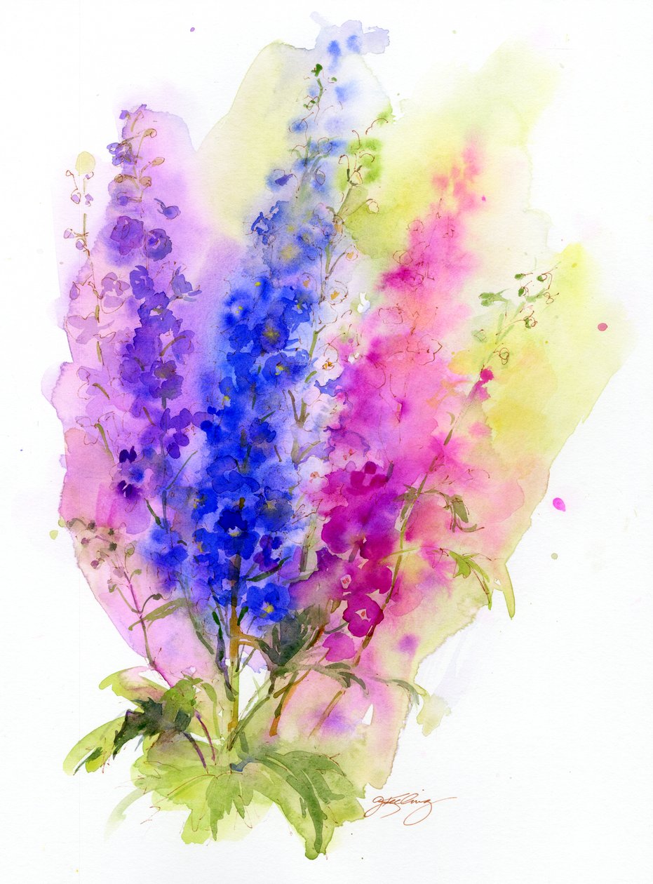 Delphinium, 2016, (akvarell) alkotó: John Keeling