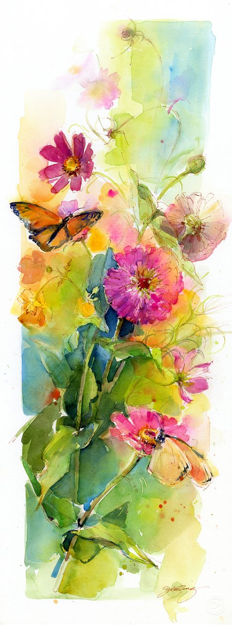Czinniák és pillangók, 2015, (akvarell) alkotó: John Keeling