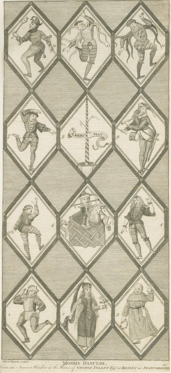 Betley Glass Window – Morris Dancers: metszet, nd [1751-1790] alkotó: John Keyse Sherwin