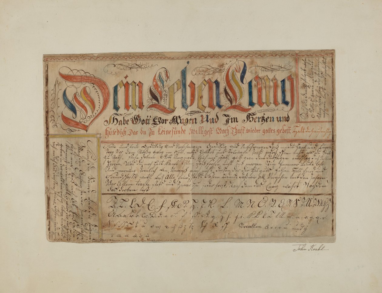 Fractur Illuminated Writing, c. 1937. alkotó: John Koehl