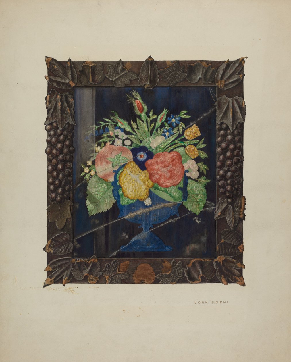 Ónfólia csendélet és keret, c. 1941. alkotó: John Koehl