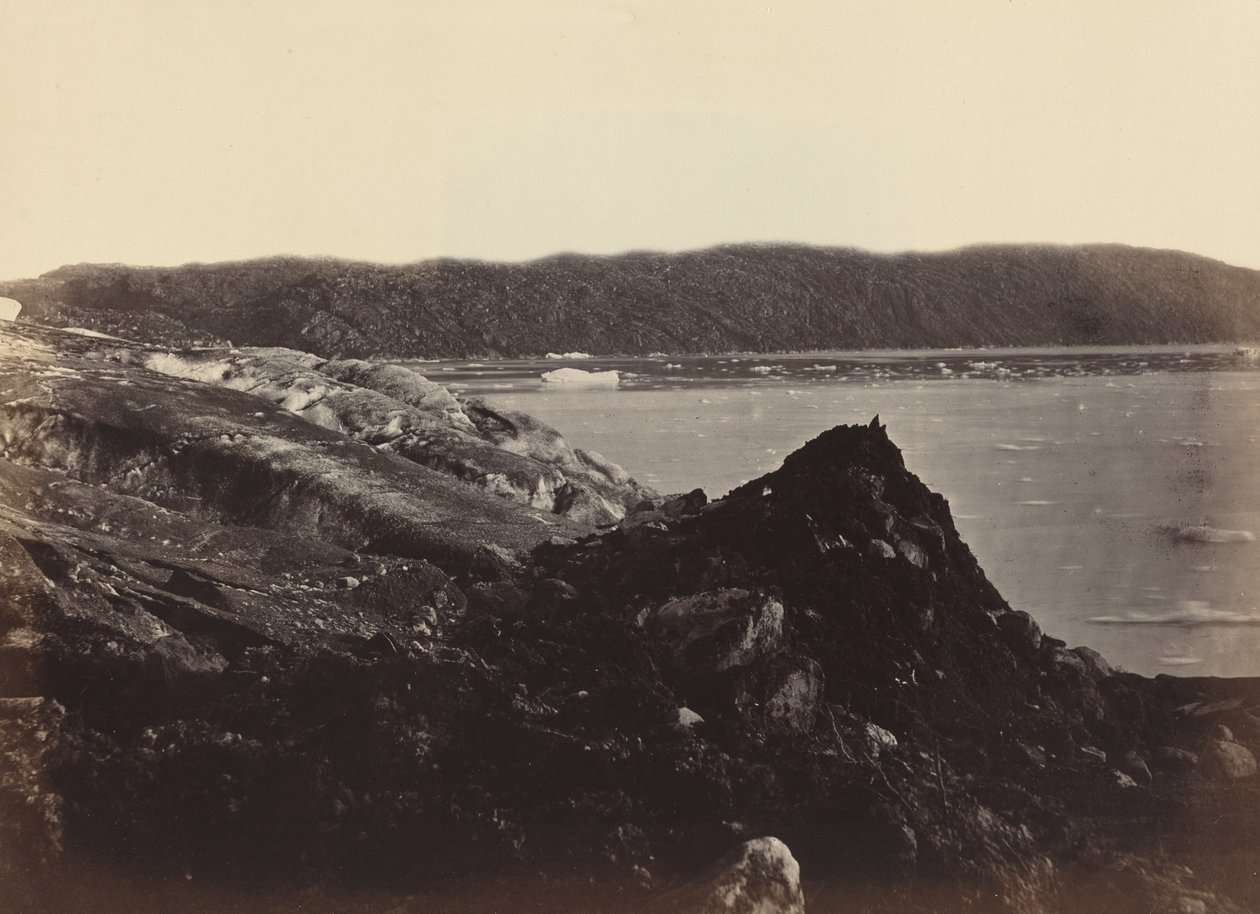 Az Északi-sarkvidéki régiók: 36. sz. A gleccser, ahogyan látszik, ahogy folyik vagy lefelé kényszerül..., 1869 alkotó: John L Dunmore