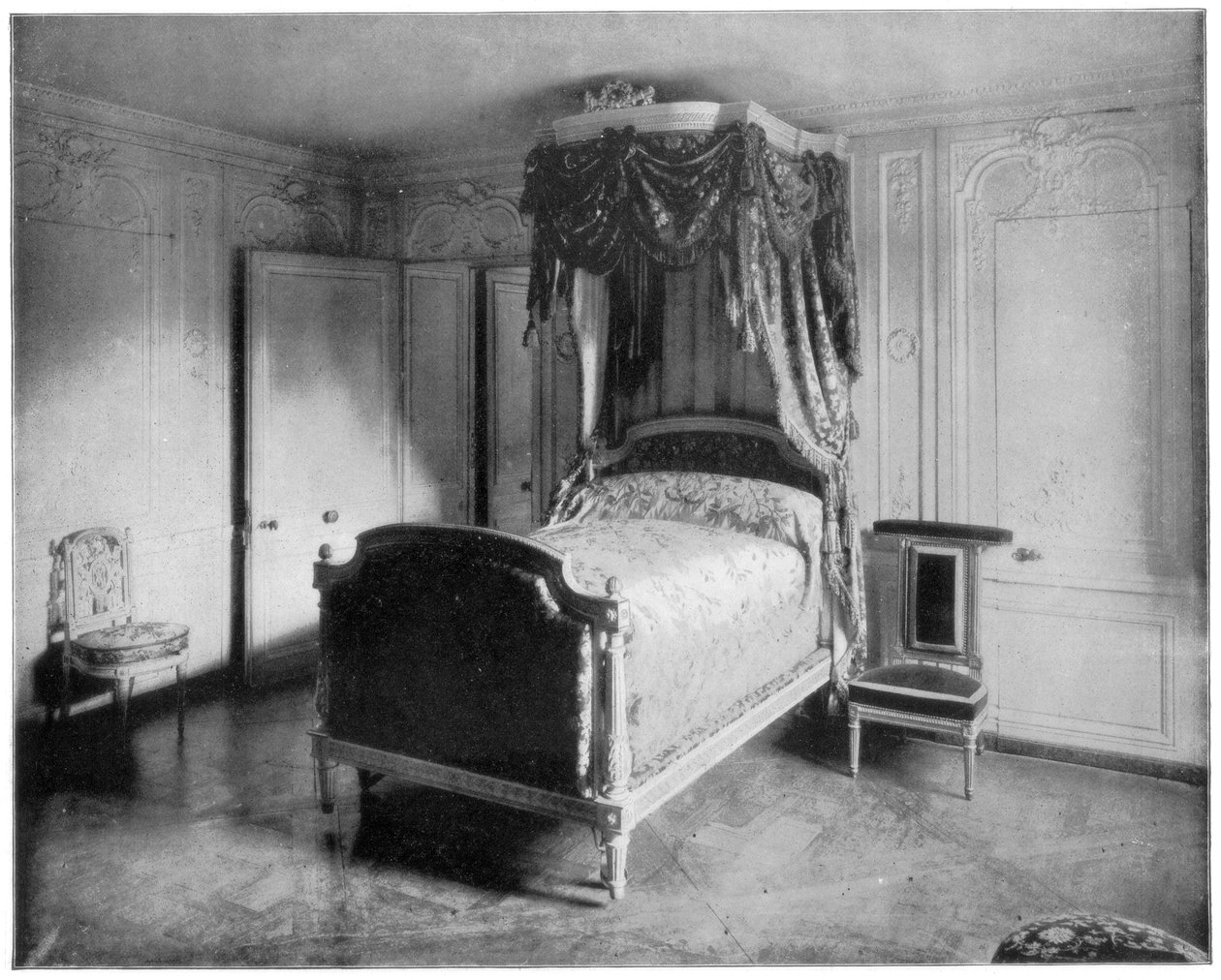 Marie Antoinette budoárja, Trianon, Versailles, 19. század vége. alkotó: John L. Stoddard