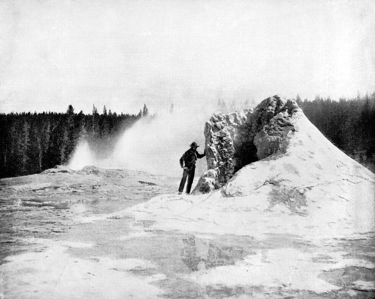 Az Óriásgejzír krátere, Yellowstone Nemzeti Park, USA, 1893. alkotó: John L. Stoddard