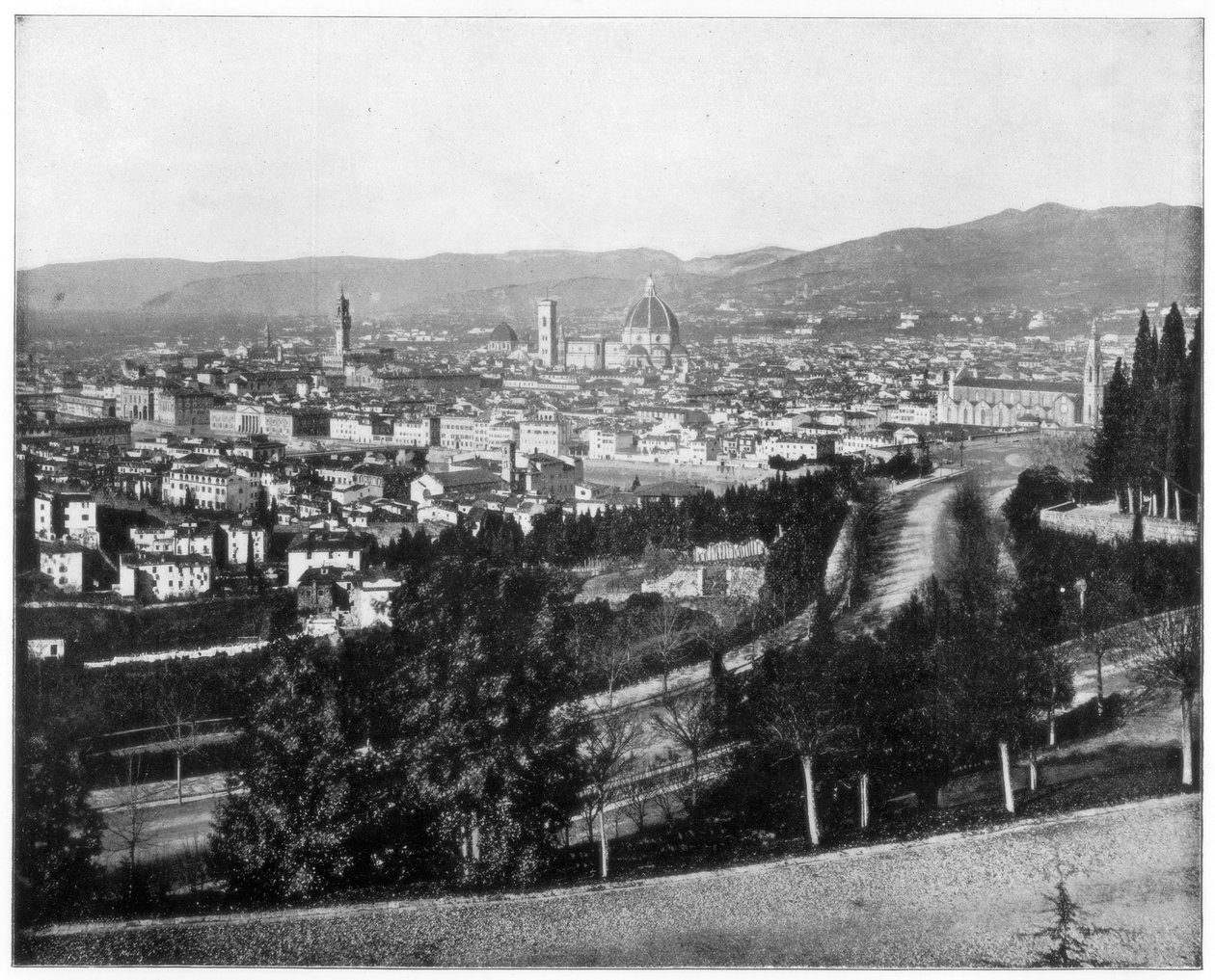 Panoráma Firenzére, Olaszország, 19. század vége alkotó: John L. Stoddard