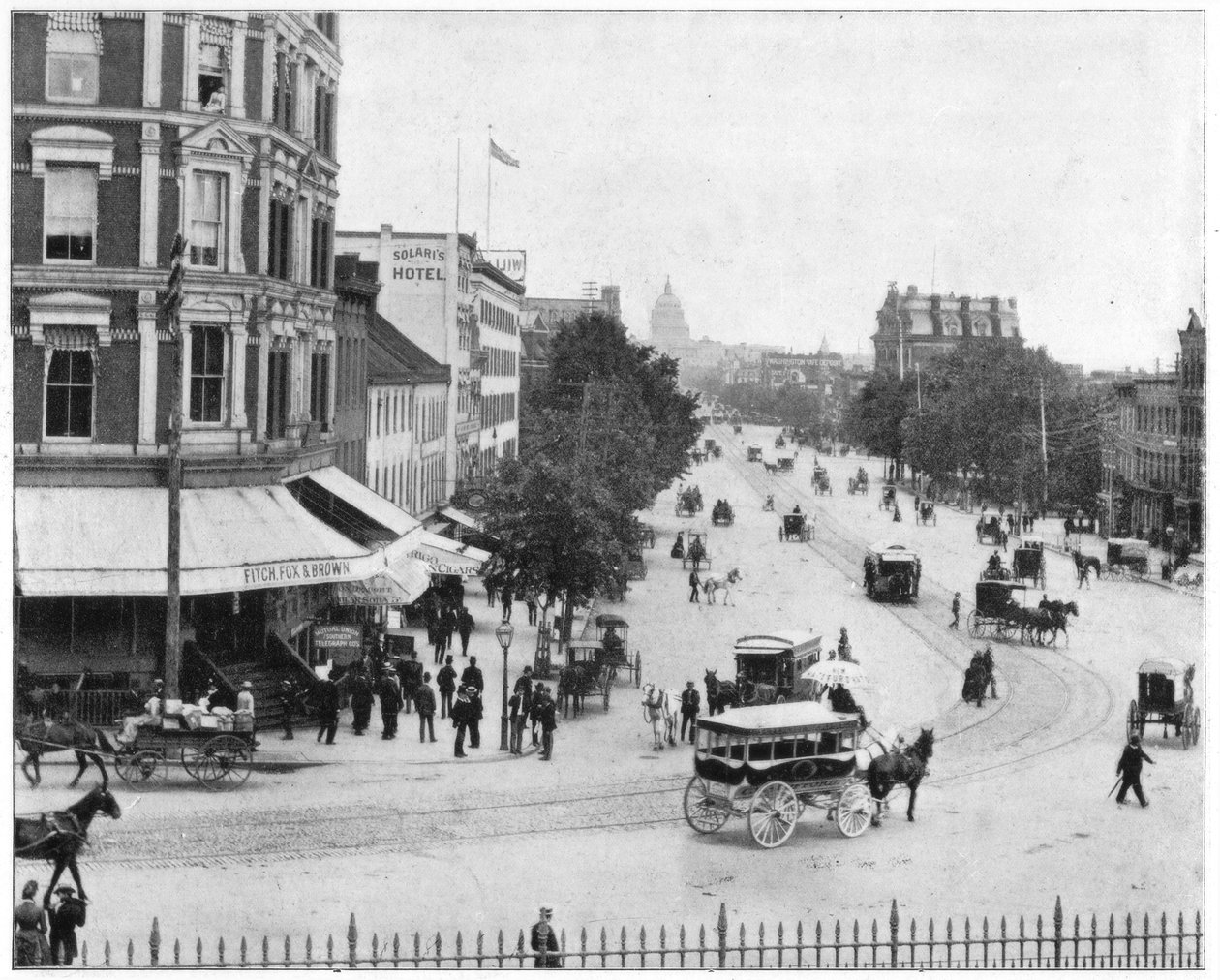 Pennsylvania Avenue, Washington DC, 19. század vége. alkotó: John L. Stoddard