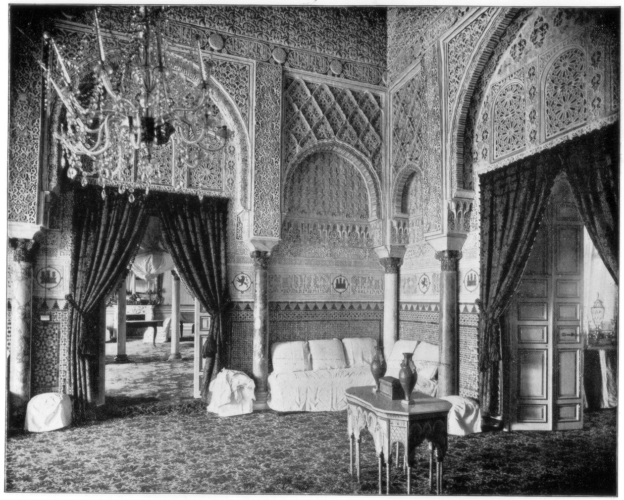 Maria de Padilla szalon, Alcazar, Sevilla, Spanyolország, 19. század vége alkotó: John L. Stoddard