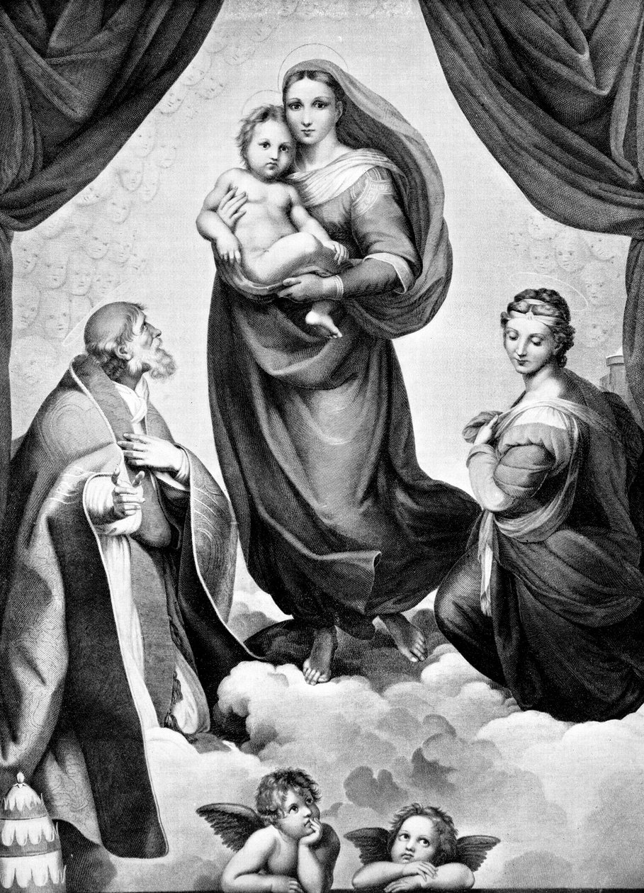 A Madonna San Sistoban, 1512, 1893 alkotó: John L. Stoddard