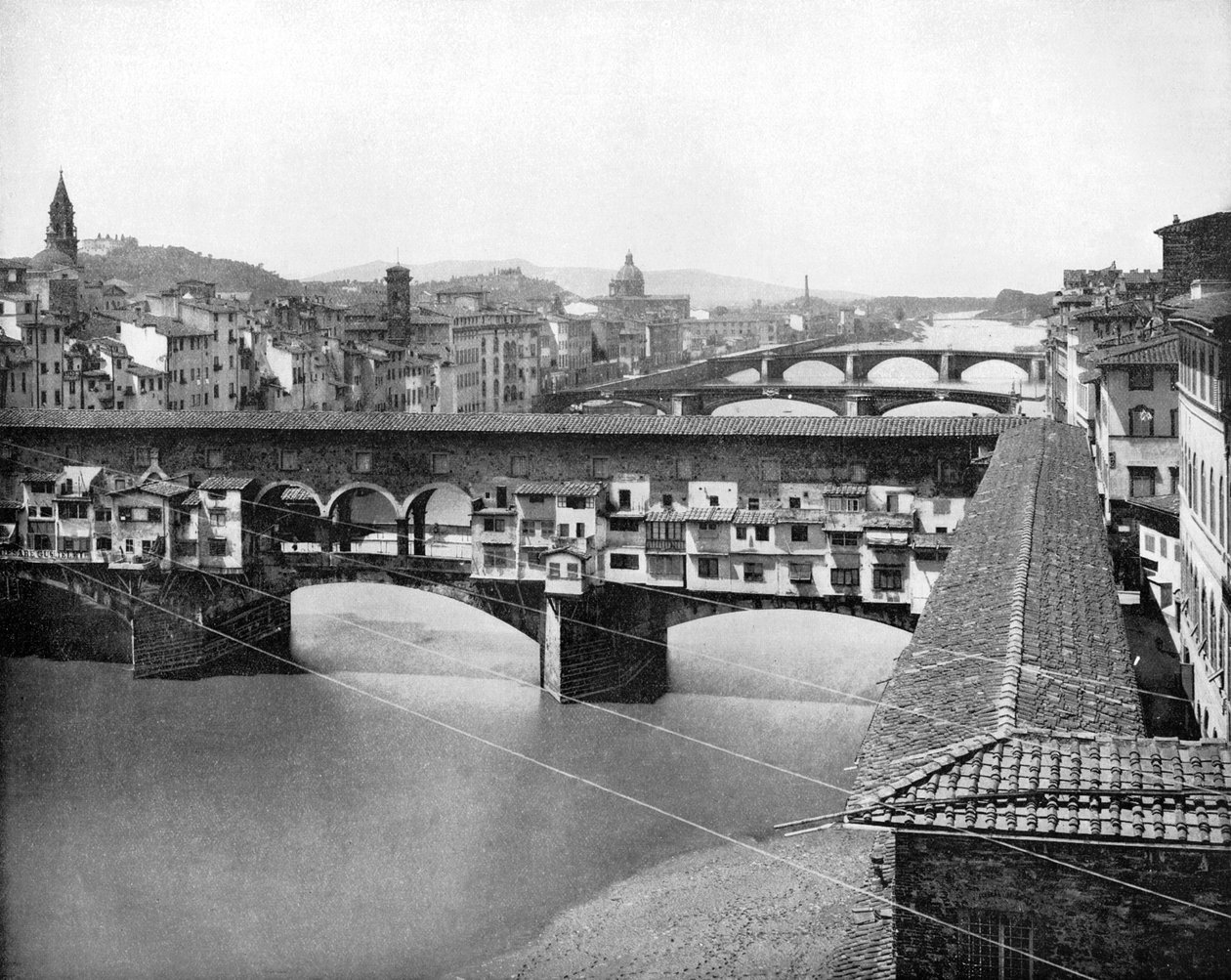 A Ponte Vecchio, Firenze, Olaszország, 1893. alkotó: John L. Stoddard