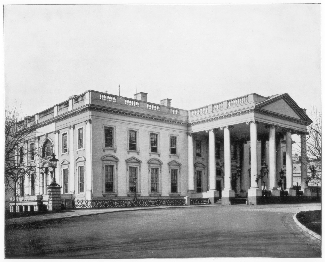A Fehér Ház, Washington DC, 19. század vége. alkotó: John L. Stoddard