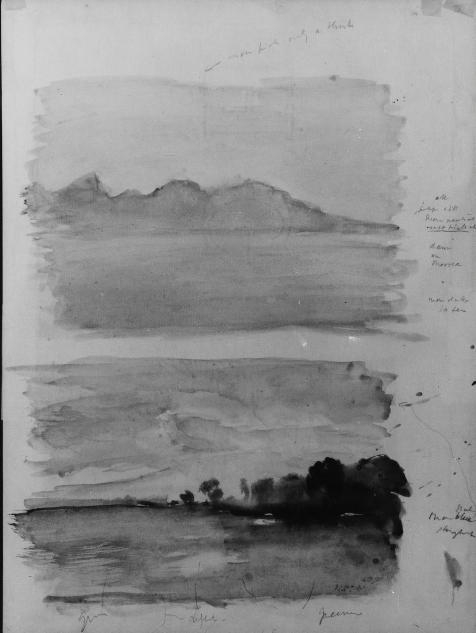 Double Study of Dawn, Moorea Seen over the Water, Tahiti, 1891. alkotó: John La Farge